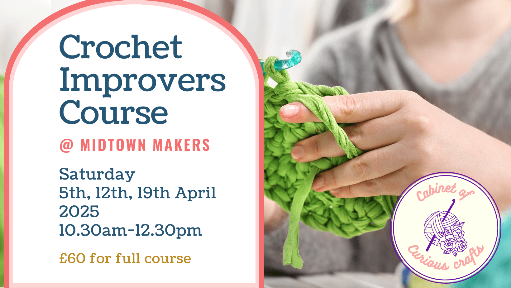 crochet improvers - 3 part course